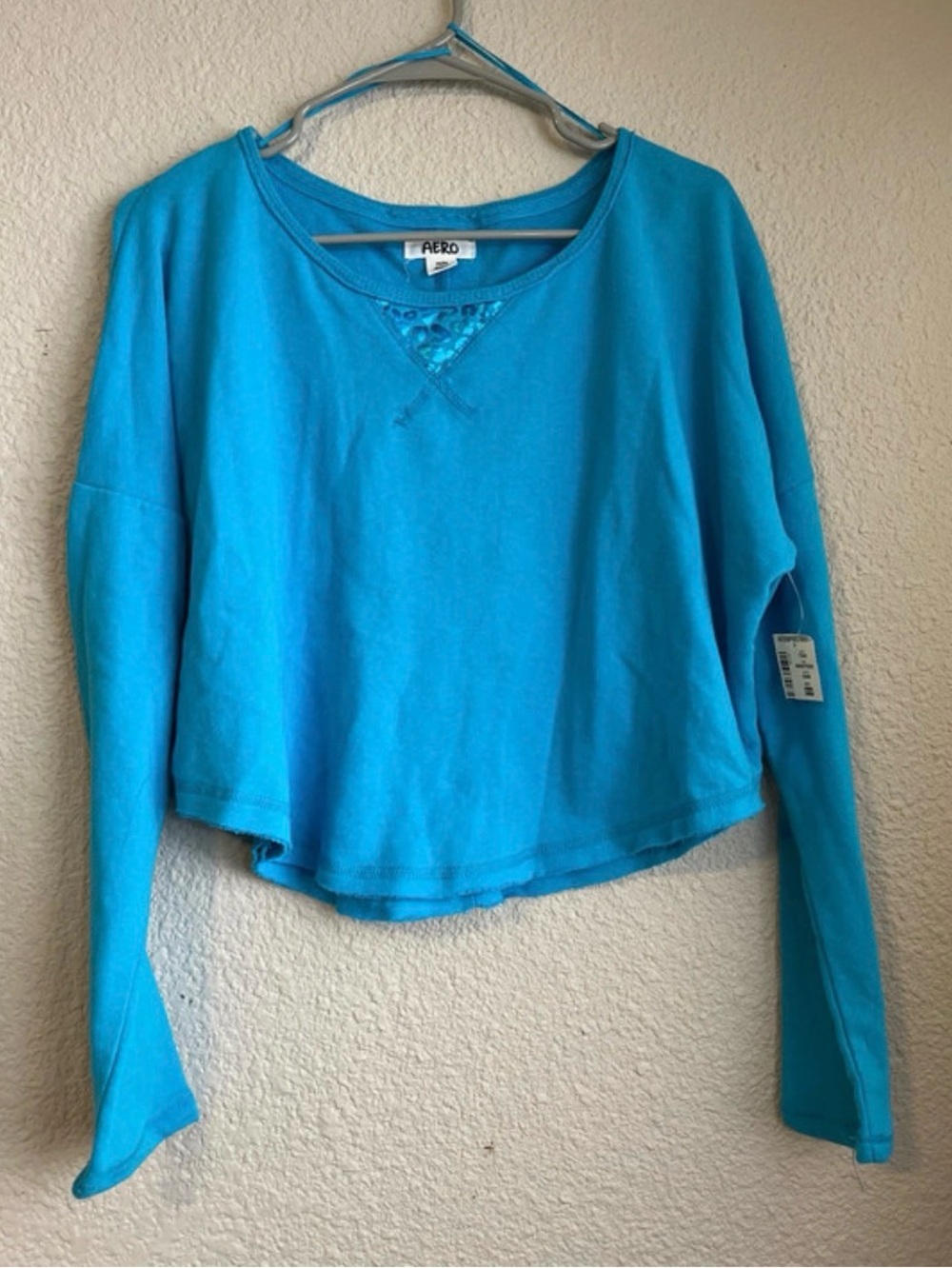 Aeropostale Medium Bright blue/turquoise Crewneck Top Women/Juniors NWT